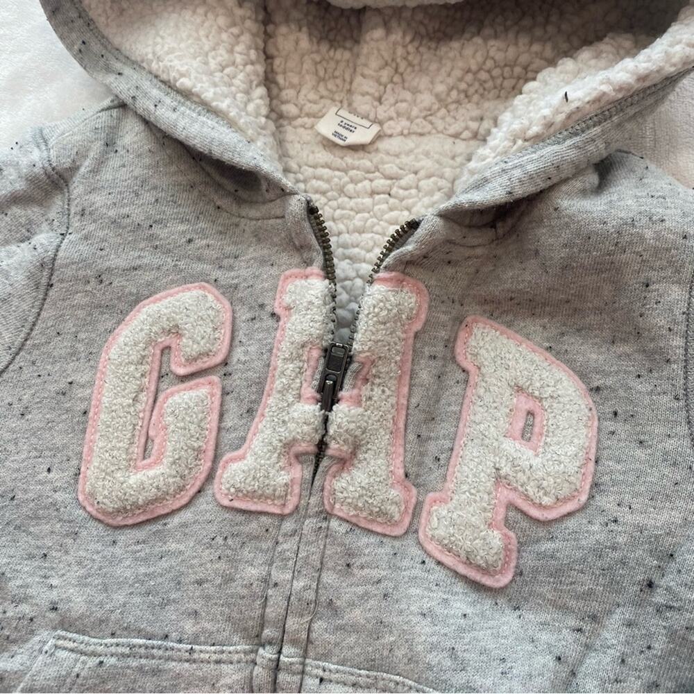Gap Sherpa Lined Hoodie sz 2T Fleece Lined Gap Hoodie 2T - Picture 7 of 7